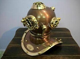 Brass Diving Divers Helmet Antique U.  S Navy Mark V Vintage Maritime Collectible