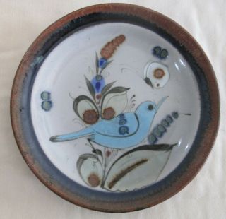 Ken Edwards Pottery Plate Blue Bird & Butterfly Ke Mexico Wall Hanging Tonala