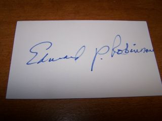 Old Authentic Hand Signed Autographed Index Card By Actor Edward G Robinson Vgc