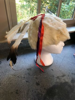 Native American Rabbit Fur Hat With Beadwork From The Ed Vebell Estate 2