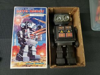 Vintage Tin And Plastic Toy Roto - Robot Space Sh Battery Operated W/box Japan