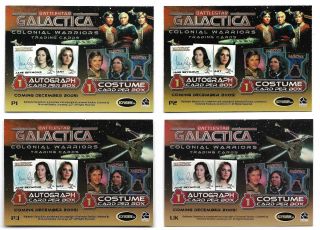 2006 Battlestar Galactica Colonial Warriors Promo Set of 4 Cards P1 P2 P3 UK 2