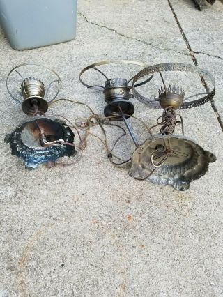 (3) Victorian/vintage/antique Table Lamp Parts.  Broken Glass is Why I ' m. 2