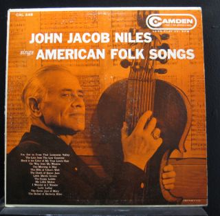 John Jacob Niles - Sings American Folk Songs Lp Vg,  Cal 245 1st Usa Vinyl Record