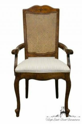 Stanley Furniture Fleur De Bois Country French Fruitwood Cane - Back Arm Chair.