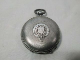 Old Antique Pocket Watch Key Wind English Hallmark Silver Full Hunter Case