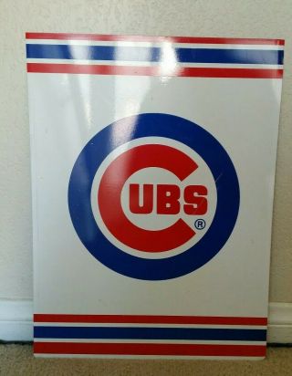 Vintage Chicago Cubs Metal Beer Man Cave Bar Wall Hanging Sign 1989