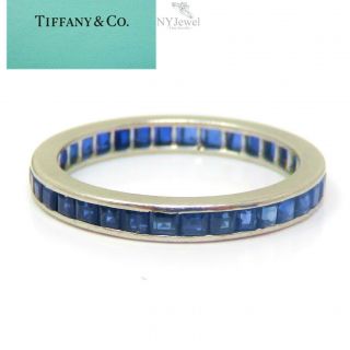 Nyjewel Tiffany & Co Platinum Sapphire Eternity Band Ring
