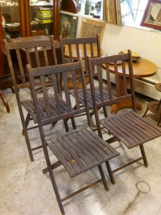 Set Of 4 Vintage Folding Chairs