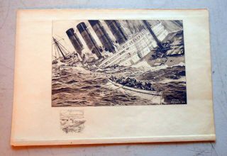 Commemorative Llustration Of The Sinking Of The Lusitania From 1915
