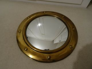 Large Vintage Art Deco Style Porthole Convex Mirror,  1950 