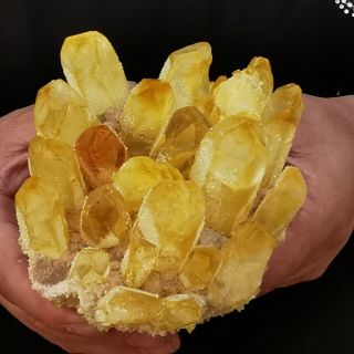 1.  66lb Find Yellow Phantom Quartz Crystal Cluster Mineral Specimen Healing
