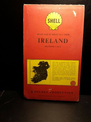 Vintage Shell Road Map Ireland Sections 1 & 2 Foldex Production