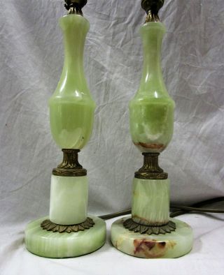 Vintage Onyx & Brass Table Lamps Onyx base 1960/70 ' s Mid Century 2