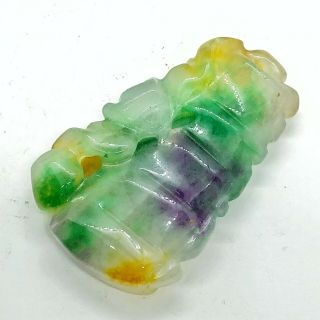 Chinese Colored Jade Or Stone Pendant Asian Fine Jewelry Traditional Imperial