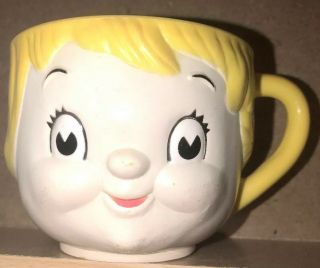 Dolly Dingle Soup Mug Cup Campbells Kids Plastic Face Vintage 1975 - 76