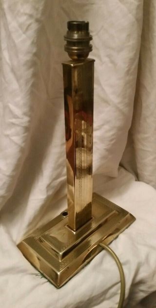 Antique Brass Art Deco Table/reading Lamp 12 " Tall.  Detail.