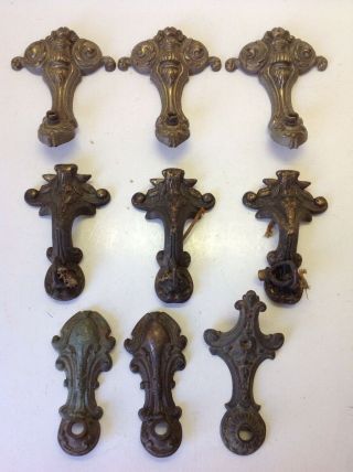 9 Antique Fancy Brass Lamp Socket Arms Wall Sconce Hanging Pan Chandelier Light