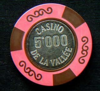 Old Rare Chip 5000 Lire Italy Aosta Casino De La Vallée Saint Vincent