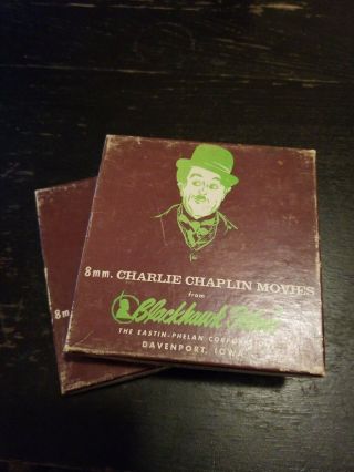 2 Vintage Charlie Chapman 8mm Movie Reels " The Vagabond " & " Easy Street "