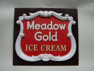 Opc Vintage Meadow Gold Ice Cream Advertising Store Display 10 1/2 " X 9 1/4 "
