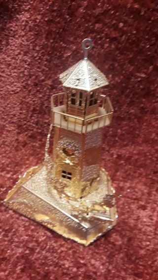 Danbury 1998 North Pole Lighthouse Annual Gold Plated 24kchristmas Ornament