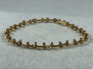 Tiffany & Co Vintage Schlumberger 18k X Link Bracelet In 18k Yellow Gold Rare