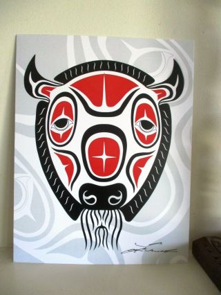 Northwest Coast First Nations Native Haida Art Print,  Lon French White Buffalo