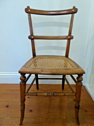 Antique Mahogany Cane Bedroom Chair