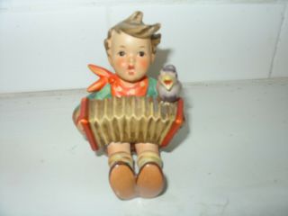 Hummel West Germany Singing Figurine With Accordian And Bird Lets Sing Marked