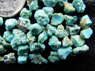 Rimrock: 46 Grams Natural Sleeping Beauty Turquoise Rough Nuggets