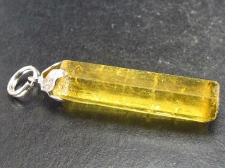 Pendant - Gem Heliodor Gold Beryl From Tajikistan - 1.  4 " - 2.  5 Grams