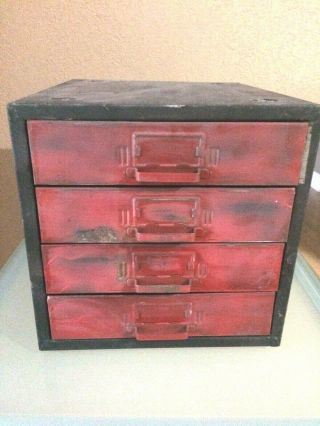 Vintage Chest Metal 4 Drawer Storage Cabinet