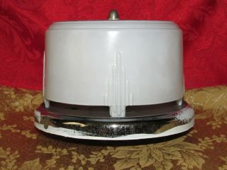 Vintage Art Deco Flush Mount Ceiling Light Fixture W/ 6 " Round Glass Drum Shade