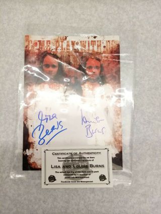 Lisa And Louise Burns Signed/autographed Photo.  Authentic.  The Shining