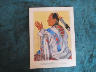 Print Of Portrait Of Blackfoot Indian Crow Chief By Winold Reiss