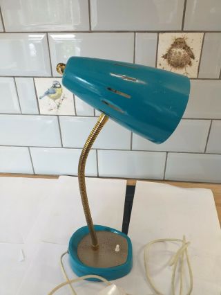 Vintage Pifco 971 Table / Wall Gooseneck Lamp in Stunning Duck Egg Blue 3
