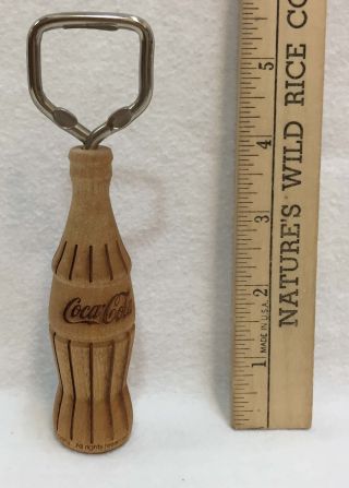 Coca Cola Bottle Opener Wooden Coke Bottle Shaped Wood Burned Design 5.  5 "
