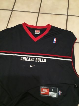 Vtg 90s Nike Team Chicago Bulls Michael Jordan Warm Up Practice Jersey Sz.  L
