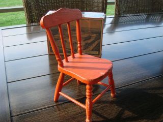 Vintage/primitive Salesmans Sample / Doll Chair Shaker Style? Primitive Orange