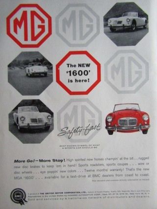 1960 Mg 1600 Print Ad 8.  5 X 11 "