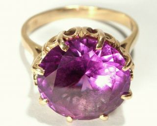 Rare Antique Solid 18ct Gold 6.  7ct Alexandrite Colour Changing Vintage Ring 7gm