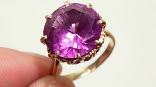 RARE ANTIQUE Solid 18CT Gold 6.  7ct ALEXANDRITE Colour Changing Vintage Ring 7Gm 2