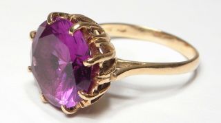 RARE ANTIQUE Solid 18CT Gold 6.  7ct ALEXANDRITE Colour Changing Vintage Ring 7Gm 3