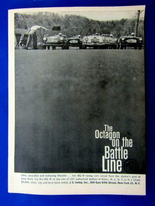 1960 Mg Bellowing Thunder Octagon Lime Rock Print Ad 8.  5 X 11 "