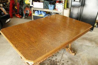 Antique Oak Dining Room Table And 6 Chairs