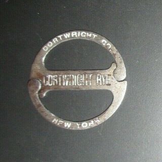 Antique Advertising Key Ring Fob Cortwright Rye,  York,  Pat 
