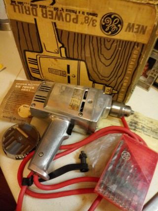 Vintage General Electric 900 Rpm 3/8 Inch Power Drill,  Sander,  Saw Made In Usa