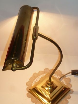 Traditional Desk Table Lamp Banker " S Light Brass Vintage Reading Piano England