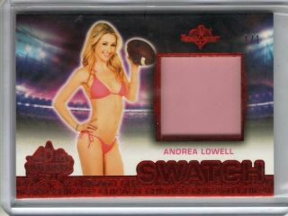 2019 Benchwarmer 40th National Andrea Lowell 1/1 Red Foil Chicago Bikini Swatch